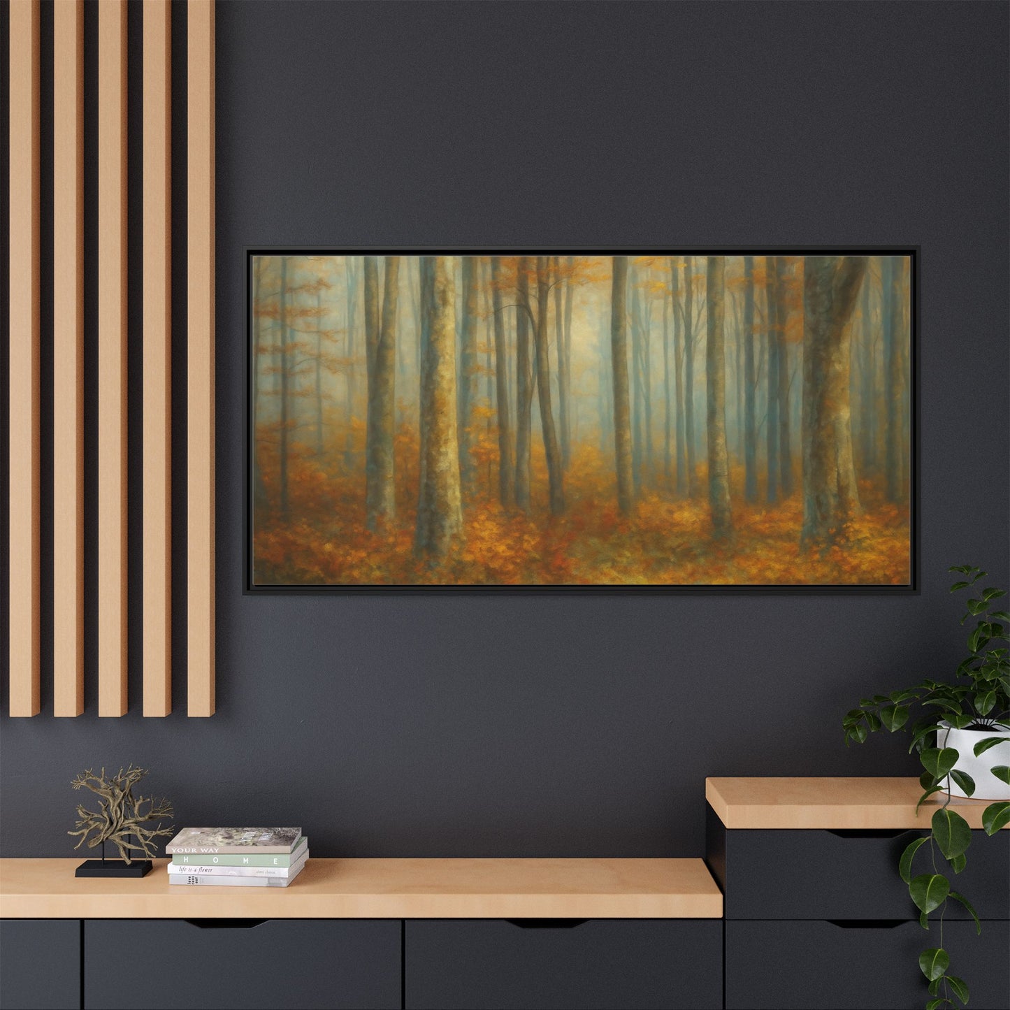 Autumn Forest Canvas Art, Framed Wall Decor, Rustic Home Decor, Nature Artwork, Gift for Nature Lovers