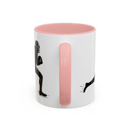 Football Player Themed Accent Coffee Mug, Sports Fan Gift, Unique Mug for Athletes, Coffee Lover, Game Day Essential