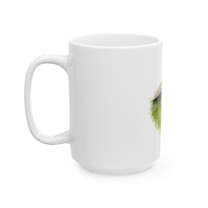 Rustic Cabin Ceramic Mug - Cozy Coffee Cup for Nature Lovers, Gift for Home, Farmhouse Decor, Tea Time, Camping Enthusiasts