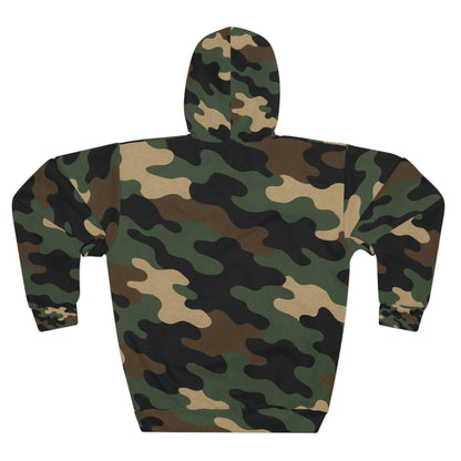 Camo Print Unisex Pullover Hoodie - Stylish, Comfortable, Perfect for Outdoor Adventures, Gifts for Him and Her, Casual Wear, All-Season