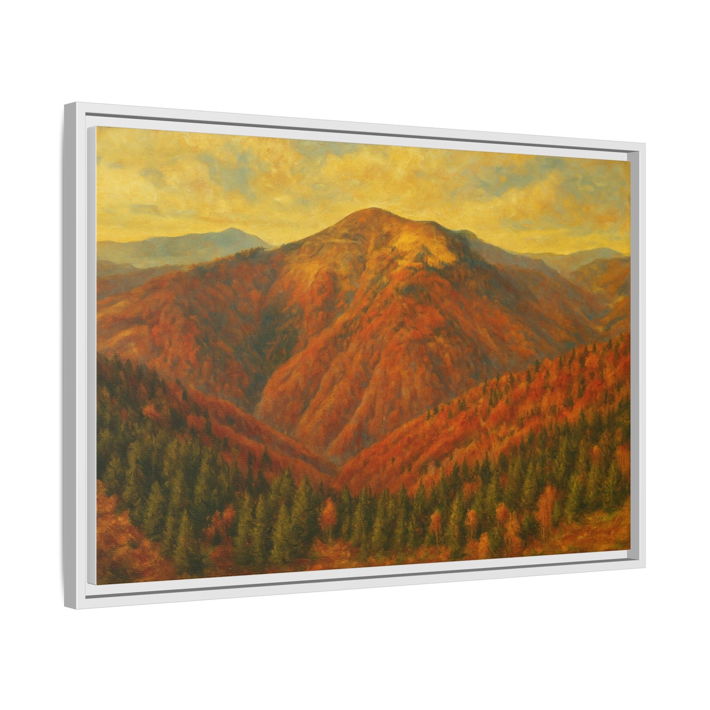 Autumn Landscape Wall Art, Cozy Home Decor, Nature Print, Framed Canvas, Fall Decorations, Gift Idea for Art Lovers