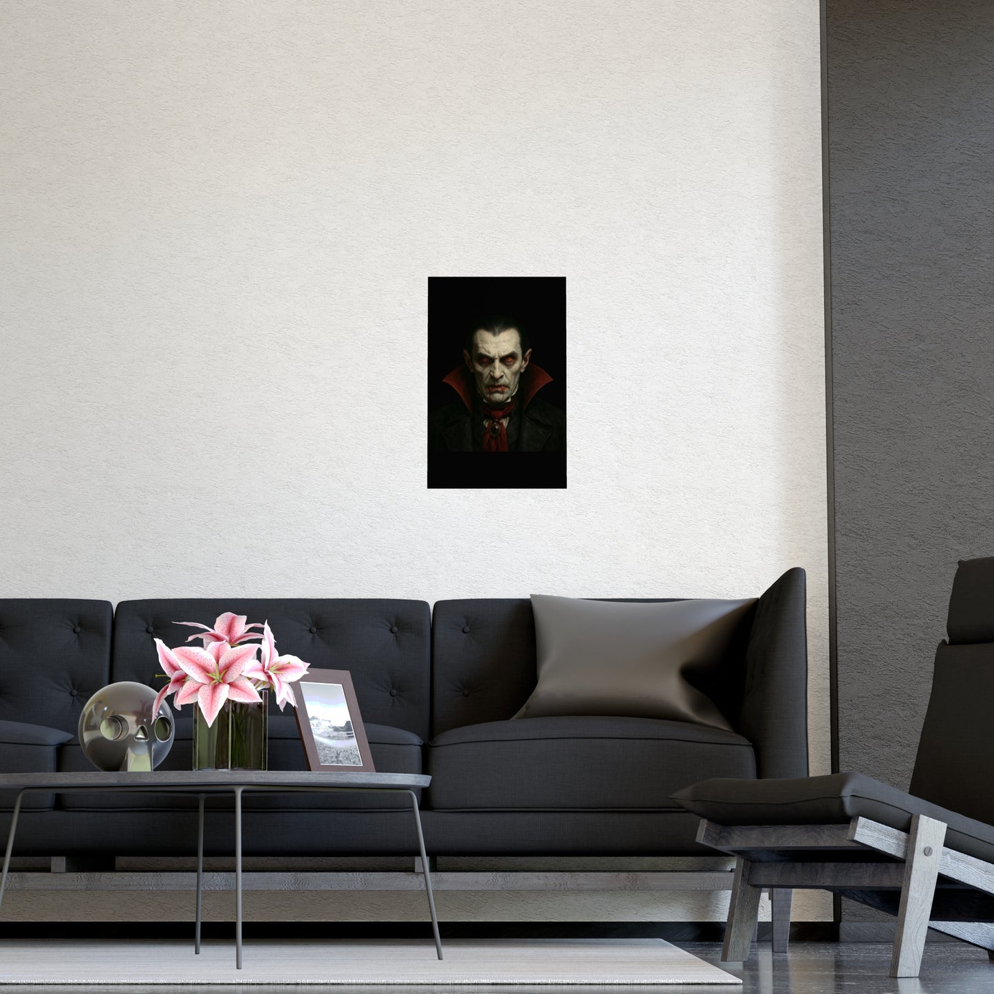 Gothic Vampire Art Poster, Spooky Wall Decor, Horror Room Accent, Perfect for Halloween, Gothic Decor, Home Office Artwork