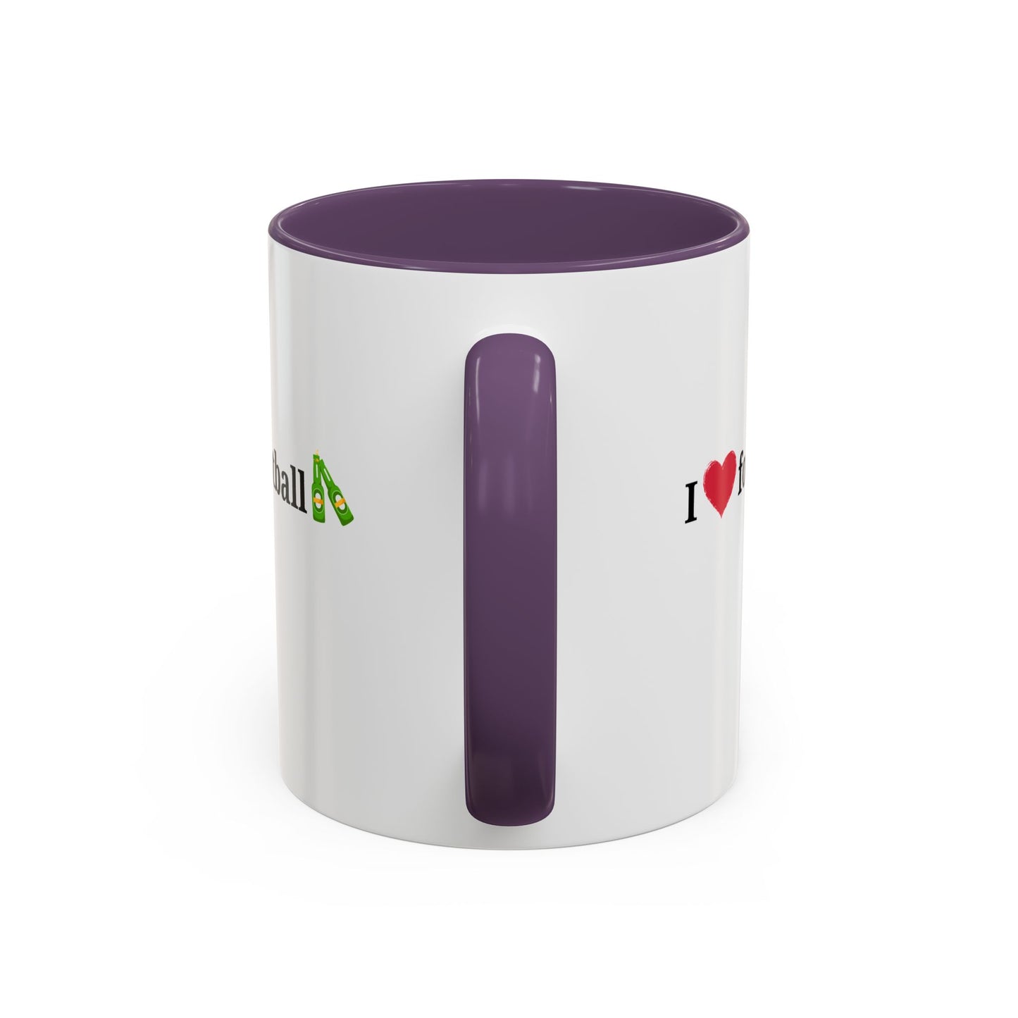 I Love Football Accent Coffee Mug, Perfect Gift for Sports Lovers, Football Enthusiasts, Unique Mug for Game Days, Home or Office Decor