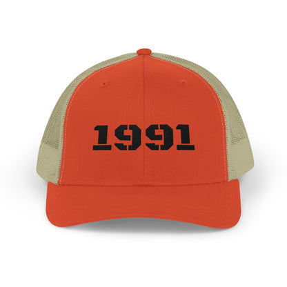 Vintage 1991 Snapback Trucker Cap, Retro Hat, Unisex Baseball Cap, Gift for Birth Year 1991, Casual Style Headwear