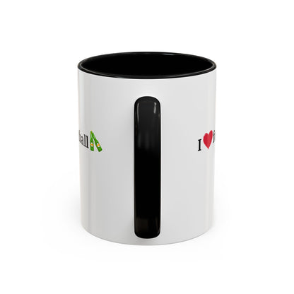 I Love Football Accent Coffee Mug, Perfect Gift for Sports Lovers, Football Enthusiasts, Unique Mug for Game Days, Home or Office Decor