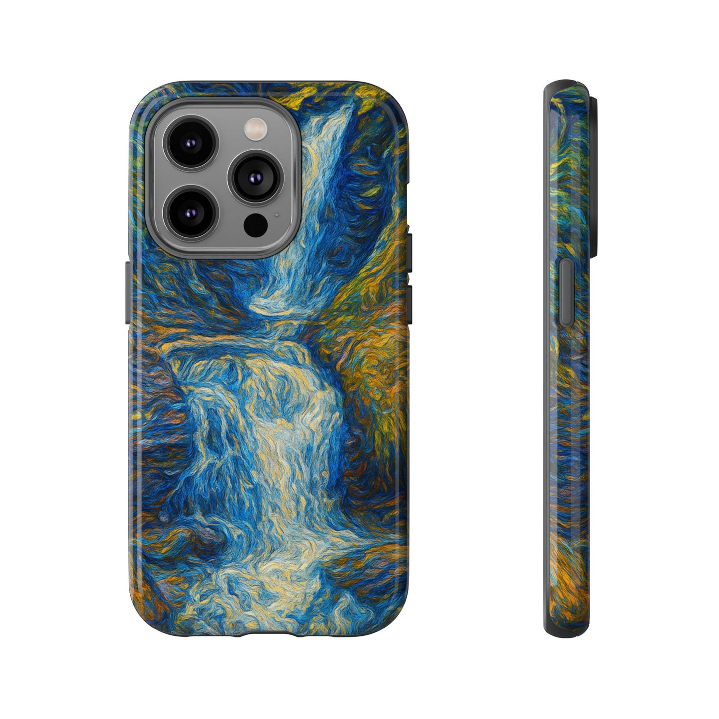 Artistic Phone Case - Waterfall Design, Unique Gift, Phone Accessory, Nature Lover, Original Artwork