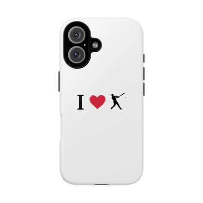Baseball Love Phone Case, Tough Cases for Sports Lovers, i Heart Baseball Protection, Gift for Players, Cute Sports Case