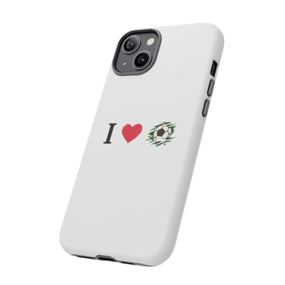 Soccer Phone Case, I Love Soccer, Tough Case Cover, Sporty Phone Accessories, Gift for Soccer Lovers, Unique Soccer Design