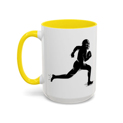 Football Player Themed Accent Coffee Mug, Sports Fan Gift, Unique Mug for Athletes, Coffee Lover, Game Day Essential