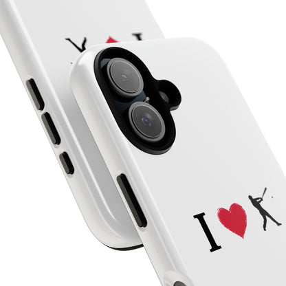 Baseball Love Phone Case, Tough Cases for Sports Lovers, i Heart Baseball Protection, Gift for Players, Cute Sports Case