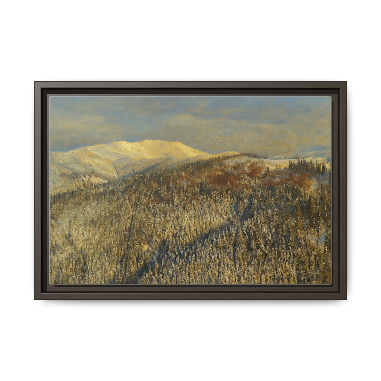 Framed Mountain Canvas Art, Perfect for Home Decor, Nature Wall Art, Gift for Nature Lovers, Cozy Atmosphere