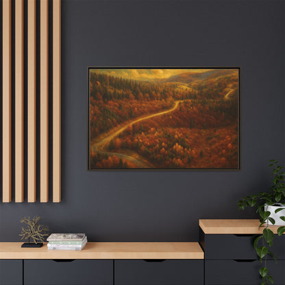 Autumn Landscape Framed Canvas Art, Cozy Home Decor, Warm Fall Vibes, Gift for Nature Lovers, Perfect for Thanksgiving