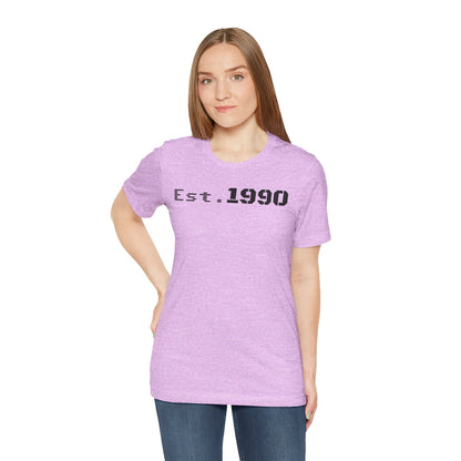 Unisex Est. 1990 Nostalgic Jersey Tee - Perfect Gift, Vintage Style, Retro Fashion, Birthday Celebration, Casual Wear