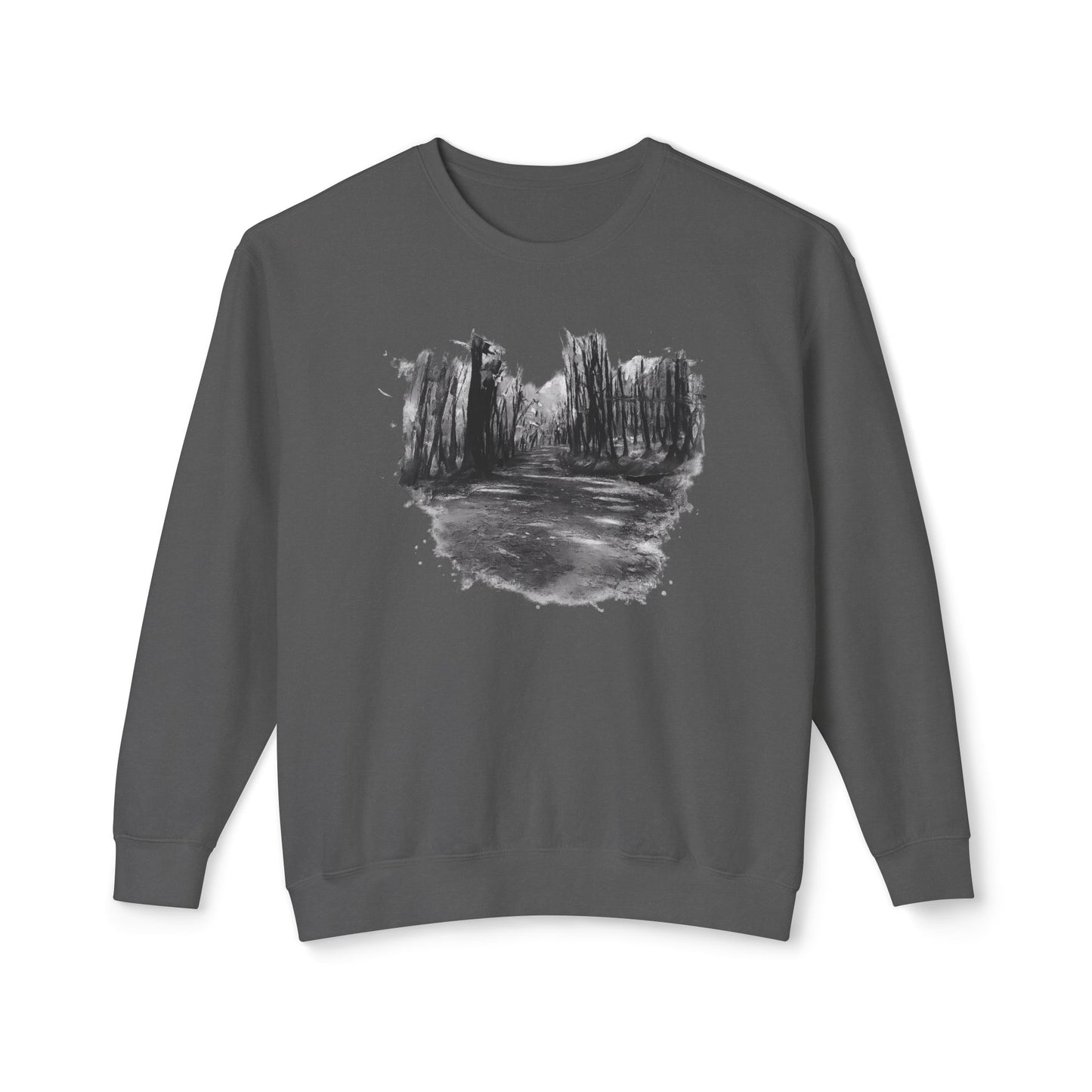 Scenic Minimalist Crewneck Sweatshirt - Cozy Art Tee for Nature Lovers, Gift for Her, Layering Essential, Perfect for Fall, Everyday Wear