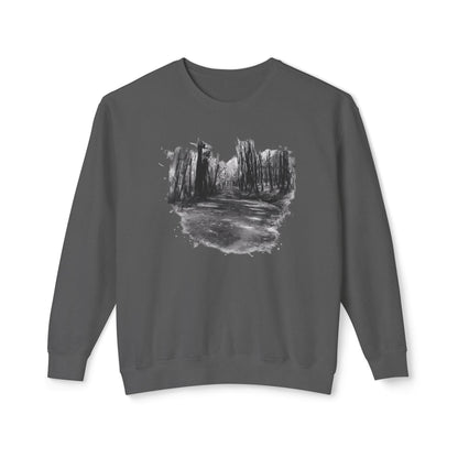 Scenic Minimalist Crewneck Sweatshirt - Cozy Art Tee for Nature Lovers, Gift for Her, Layering Essential, Perfect for Fall, Everyday Wear