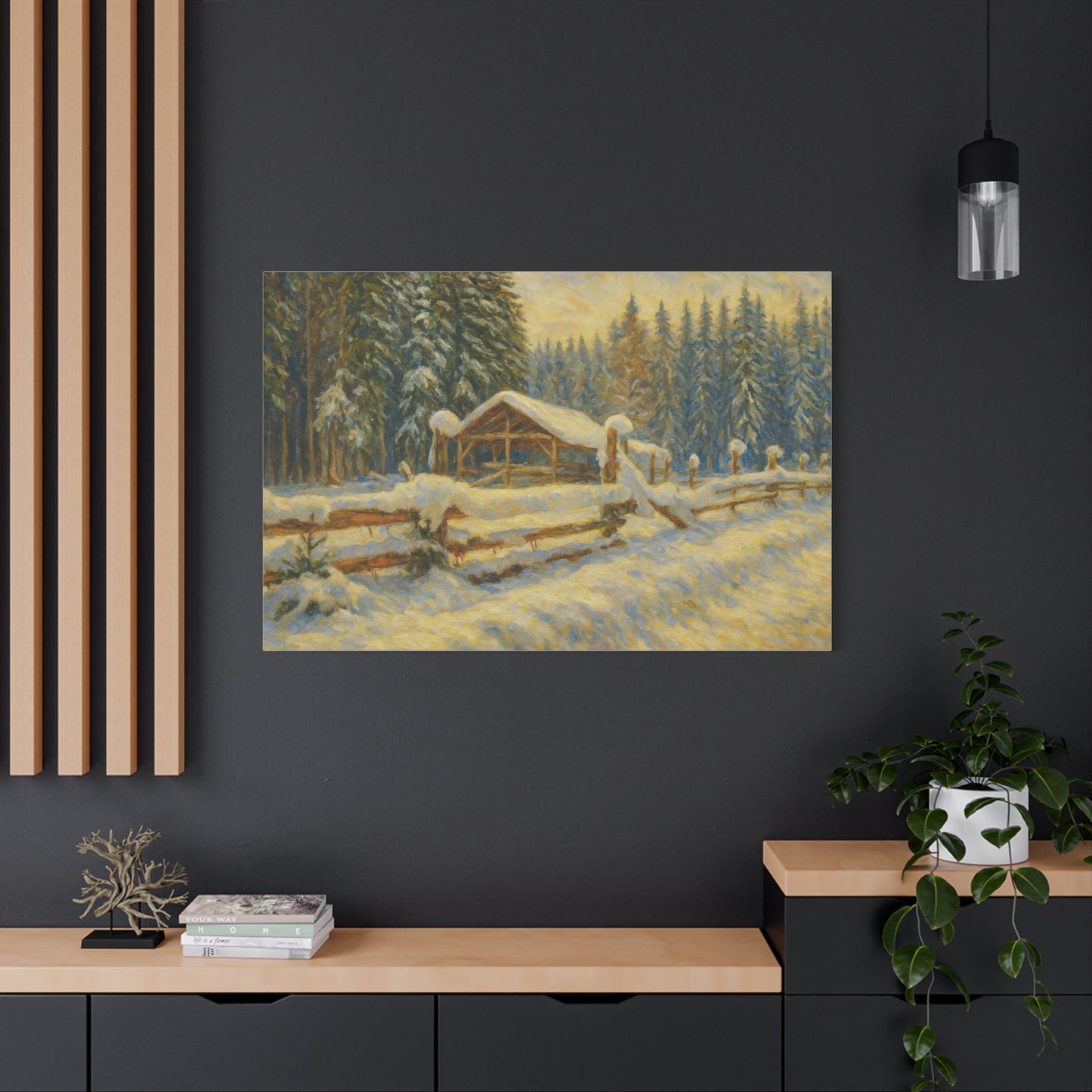 Canvas Wall Art, Winter Landscape Print, Home Decor, Rustic Art, Gift for Nature Lovers, Holiday Decoration
