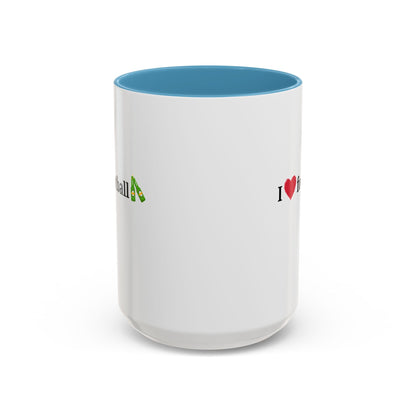 I Love Football Accent Coffee Mug, Perfect Gift for Sports Lovers, Football Enthusiasts, Unique Mug for Game Days, Home or Office Decor