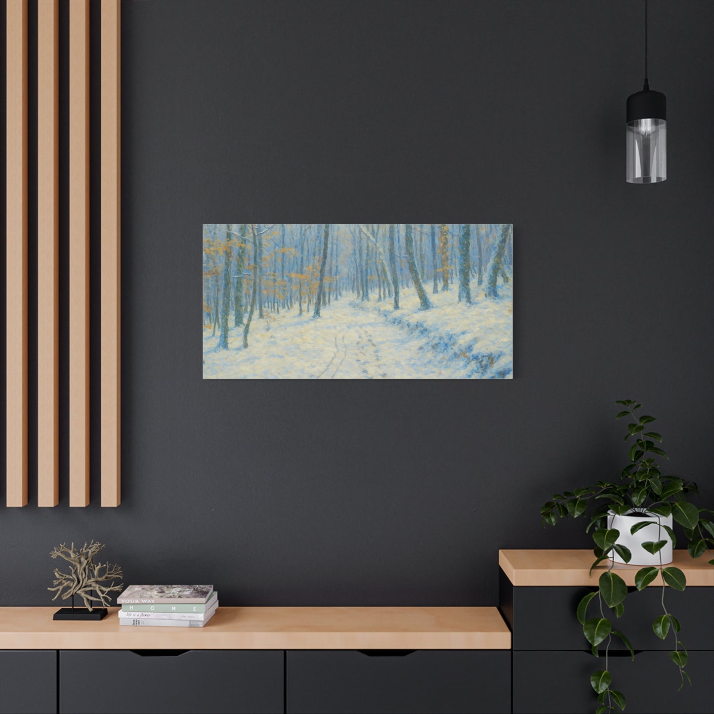 Winter Wonderland Canvas Art, Stretched Canvas Wall Decor, Home Decor, Art for Living Room, Gift for Nature Lovers, Cozy Winter Vibes