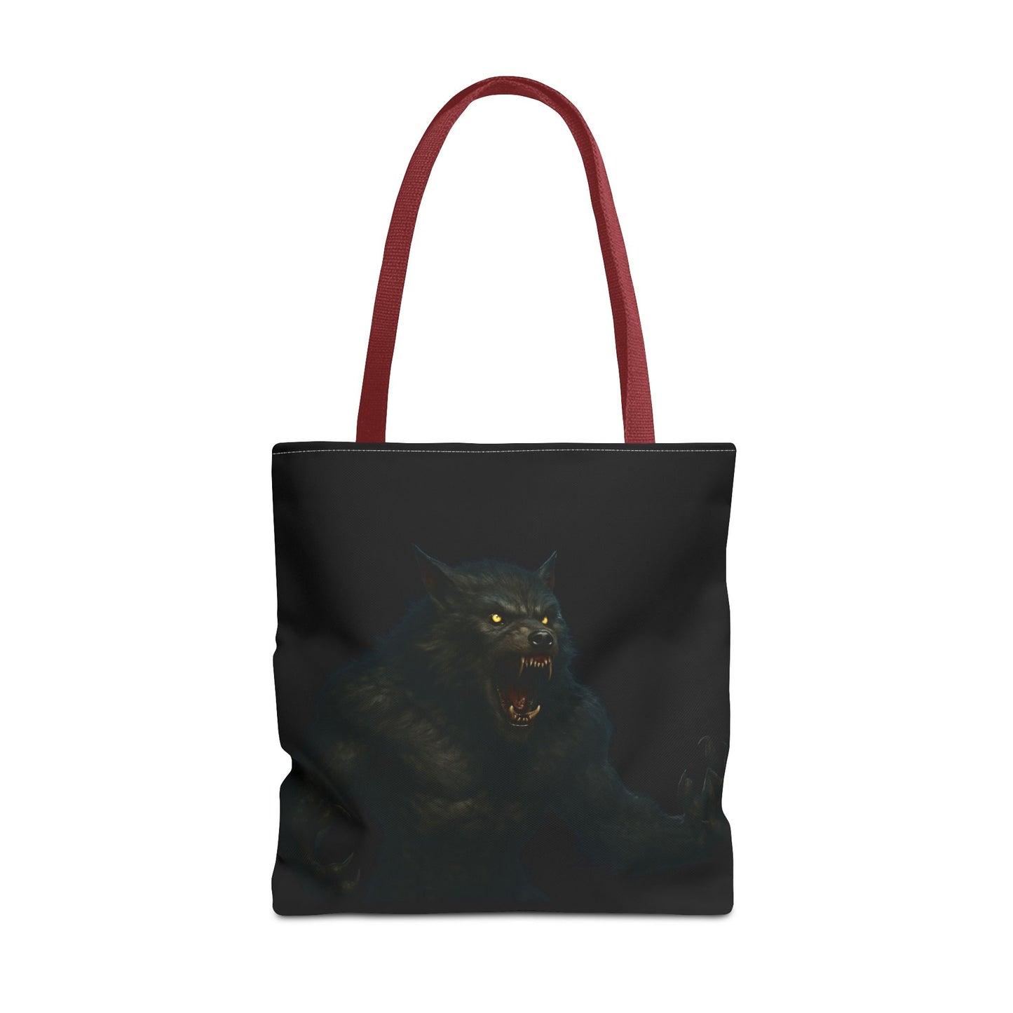 Fierce Werewolf Tote Bag, Halloween Accessories, Dark Art Tote, Animal Lover Gift, Geeky Shopping Bag