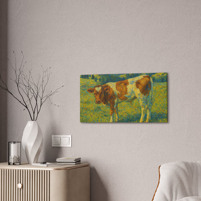 Cow Art Canvas Print, Rustic Farmhouse Decor, Animal Lover Gift, Country Wall Art, Thoughtful Homewarming