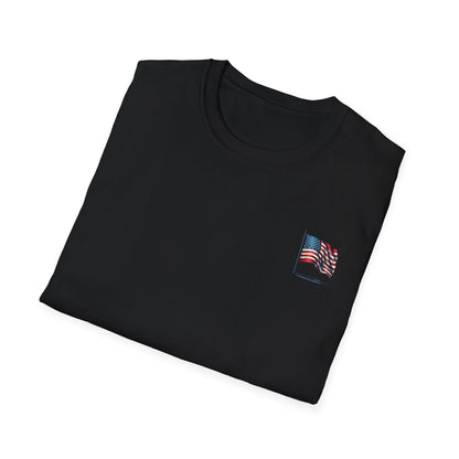 Patriotic Unisex Softstyle T-Shirt, American Flag Tee, USA Pride Shirt, Perfect for Independence Day, Casual Wear