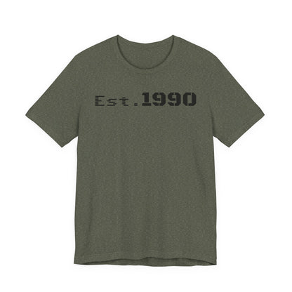 Unisex Est. 1990 Nostalgic Jersey Tee - Perfect Gift, Vintage Style, Retro Fashion, Birthday Celebration, Casual Wear