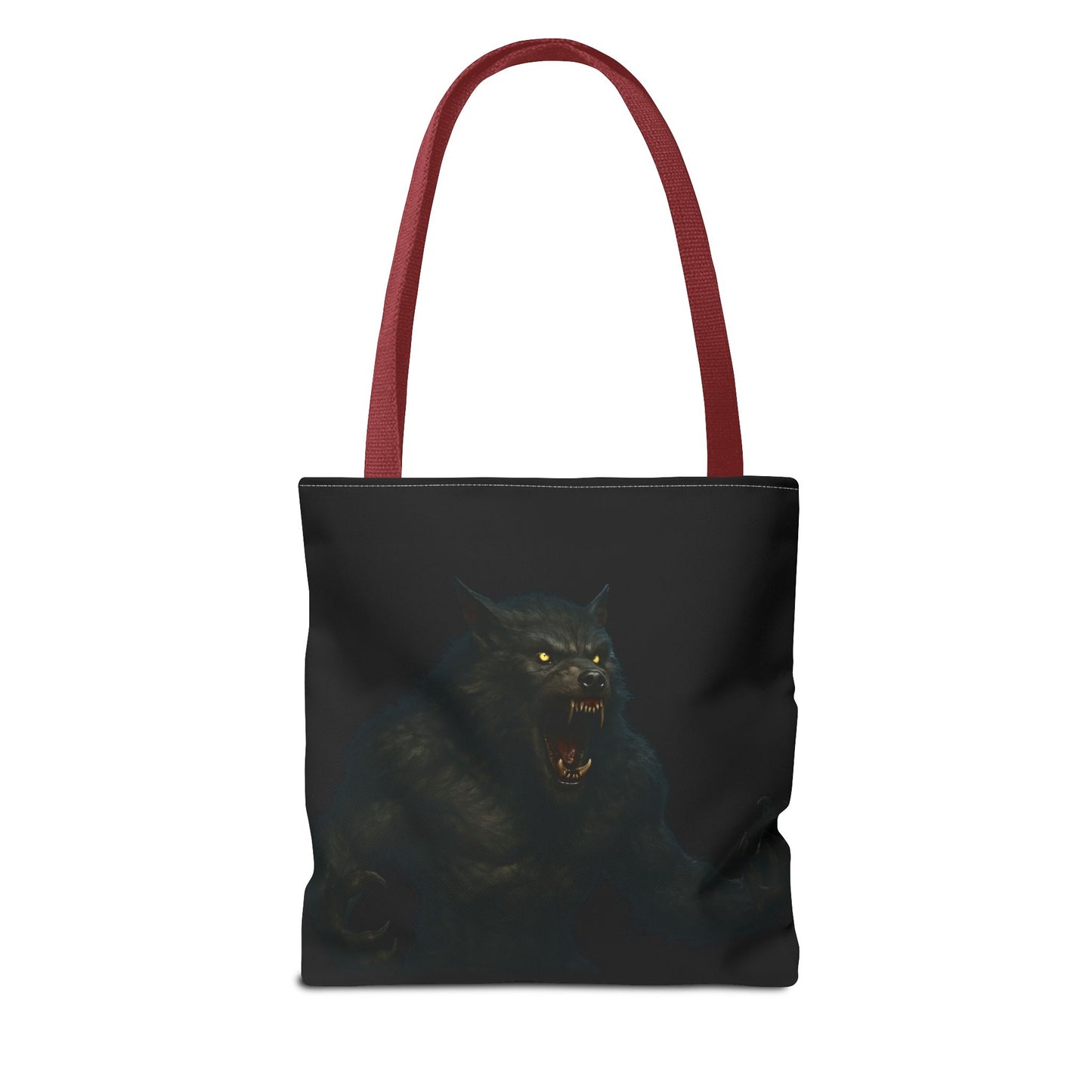 Fierce Werewolf Tote Bag, Halloween Accessories, Dark Art Tote, Animal Lover Gift, Geeky Shopping Bag