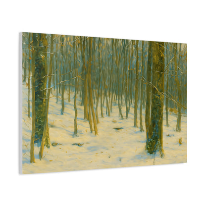 Winter Forest Matte Canvas Art Print, Nature Decor, Stretched Wall Art, Home Decor, Rustic Cabin Decoration, Gift for Nature Lovers