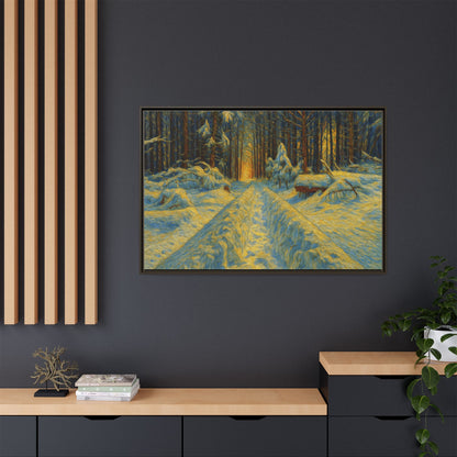 Canvas Art, Winter Landscape Wall Decor, Nature Lovers Gift, Seasonal Decor, Holiday Wall Art, Cozy Home Decoration, Framed Matte Canvas