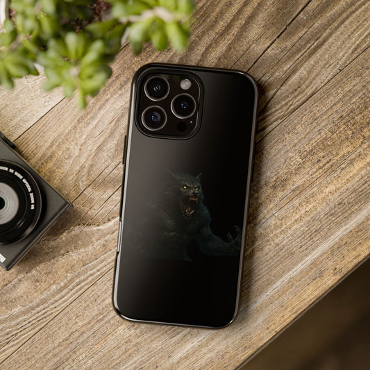 Werewolf Phone Case, Tough Cases, Black Panther Design, Gift for Animal Lovers, Phone Accessories, Fierce Phone Protection