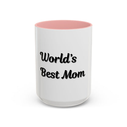 World's Best Mom Accent Coffee Mug - 11oz & 15oz - Perfect Gift for Mother's Day