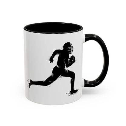 Football Player Themed Accent Coffee Mug, Sports Fan Gift, Unique Mug for Athletes, Coffee Lover, Game Day Essential