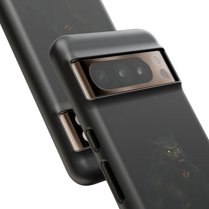 Werewolf Phone Case, Tough Cases, Black Panther Design, Gift for Animal Lovers, Phone Accessories, Fierce Phone Protection