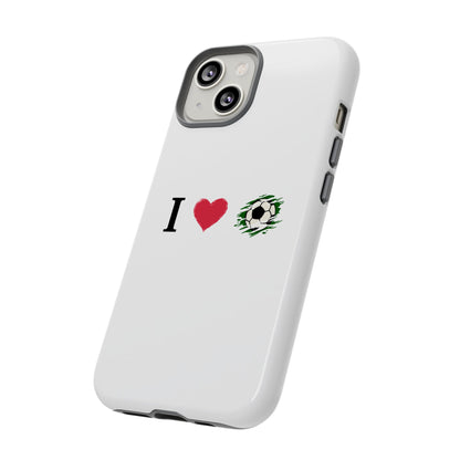 Soccer Phone Case, I Love Soccer, Tough Case Cover, Sporty Phone Accessories, Gift for Soccer Lovers, Unique Soccer Design