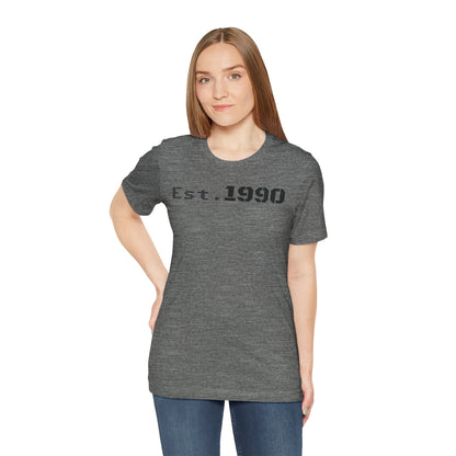 Unisex Est. 1990 Nostalgic Jersey Tee - Perfect Gift, Vintage Style, Retro Fashion, Birthday Celebration, Casual Wear
