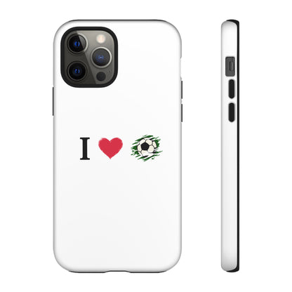 Soccer Phone Case, I Love Soccer, Tough Case Cover, Sporty Phone Accessories, Gift for Soccer Lovers, Unique Soccer Design