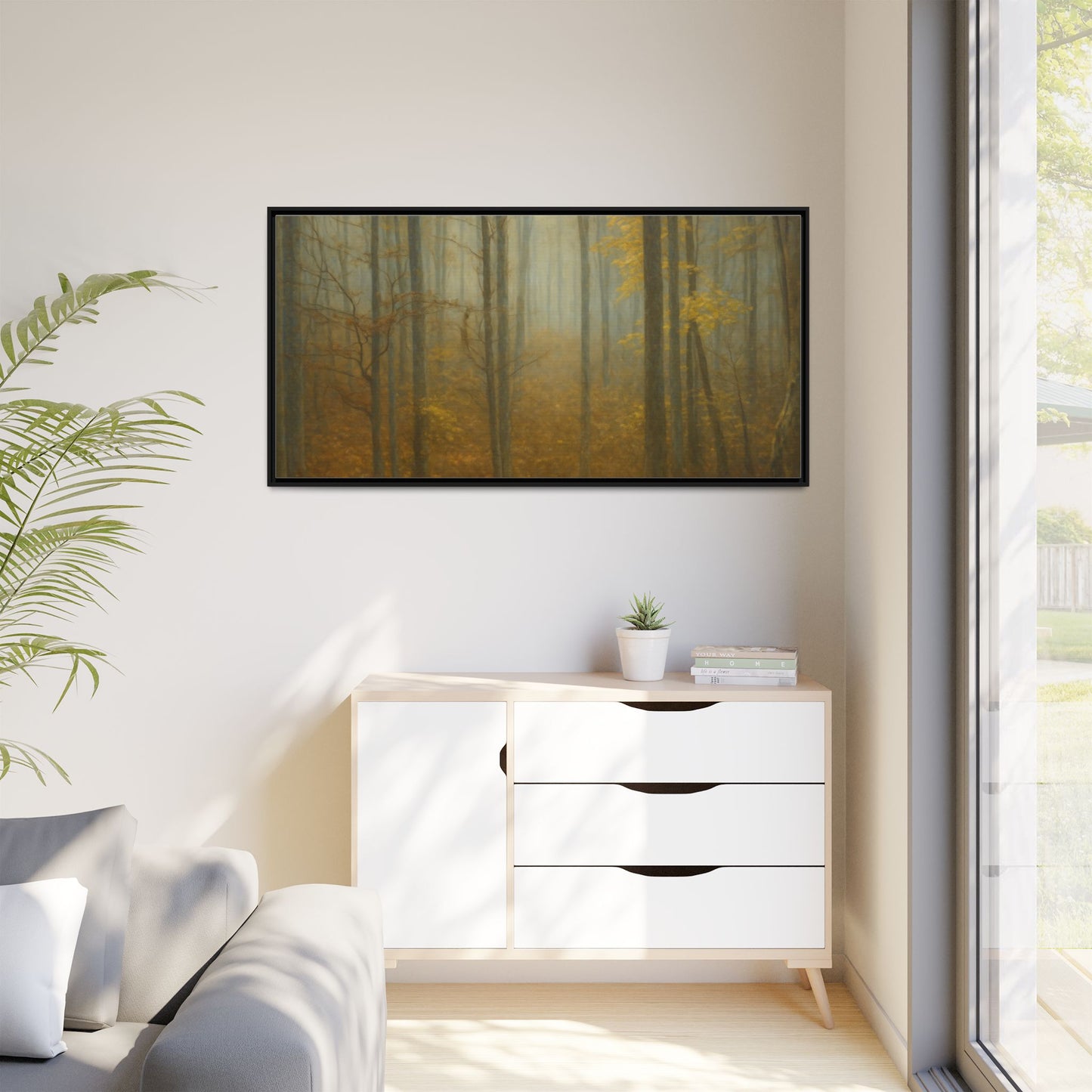 Framed Matte Canvas Art | Serenity in the Forest | Nature Wall Decor, Home Gallery, Cozy Living Room, Gift for Nature Lovers