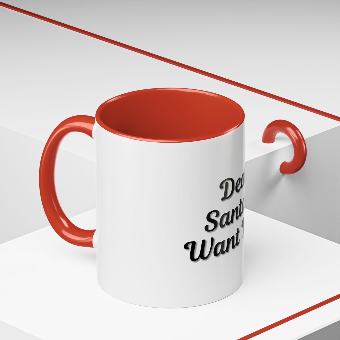 Dear Santa Accent Coffee Mug - Fun Holiday Mug for Christmas Enthusiasts