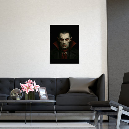 Gothic Vampire Art Poster, Spooky Wall Decor, Horror Room Accent, Perfect for Halloween, Gothic Decor, Home Office Artwork