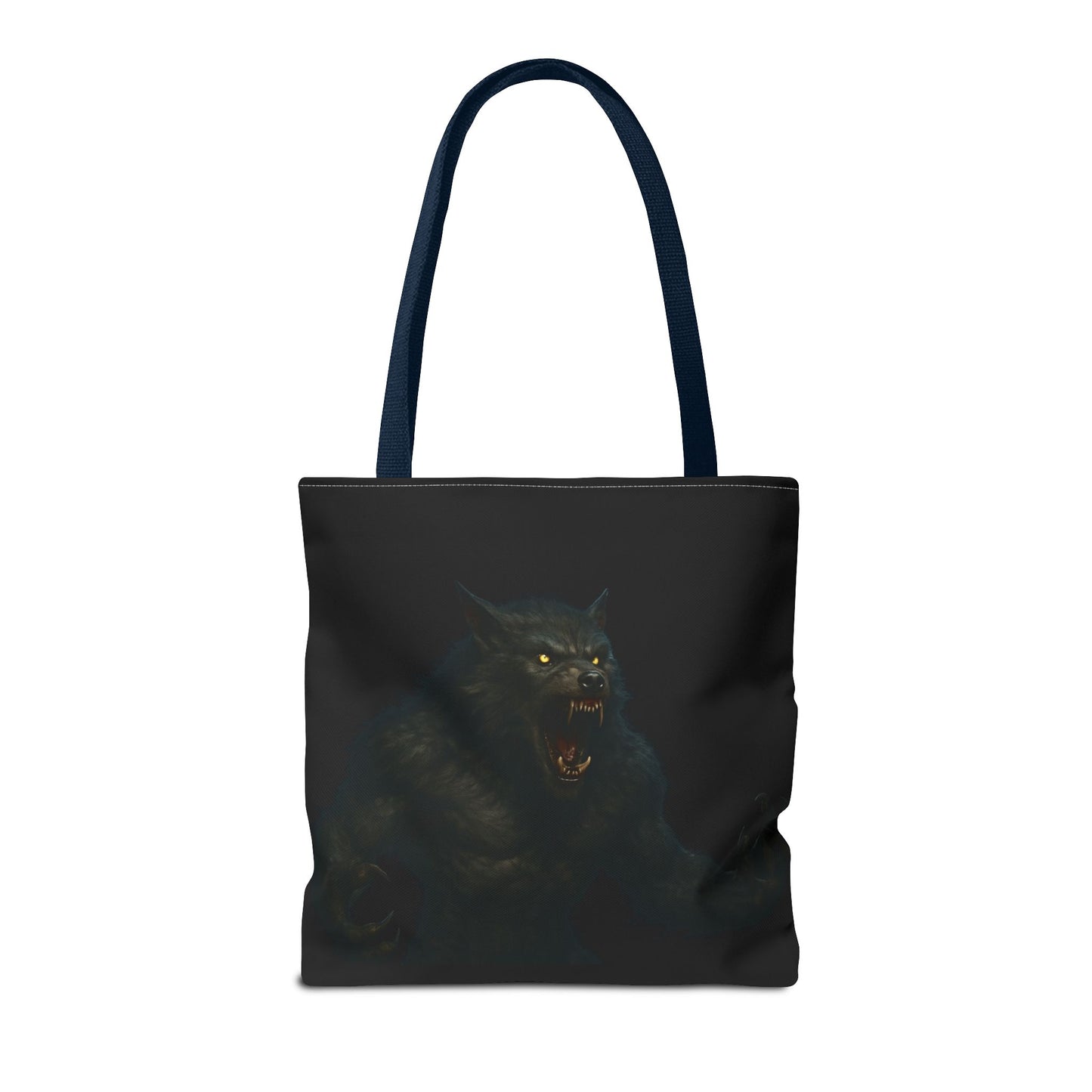 Fierce Werewolf Tote Bag, Halloween Accessories, Dark Art Tote, Animal Lover Gift, Geeky Shopping Bag