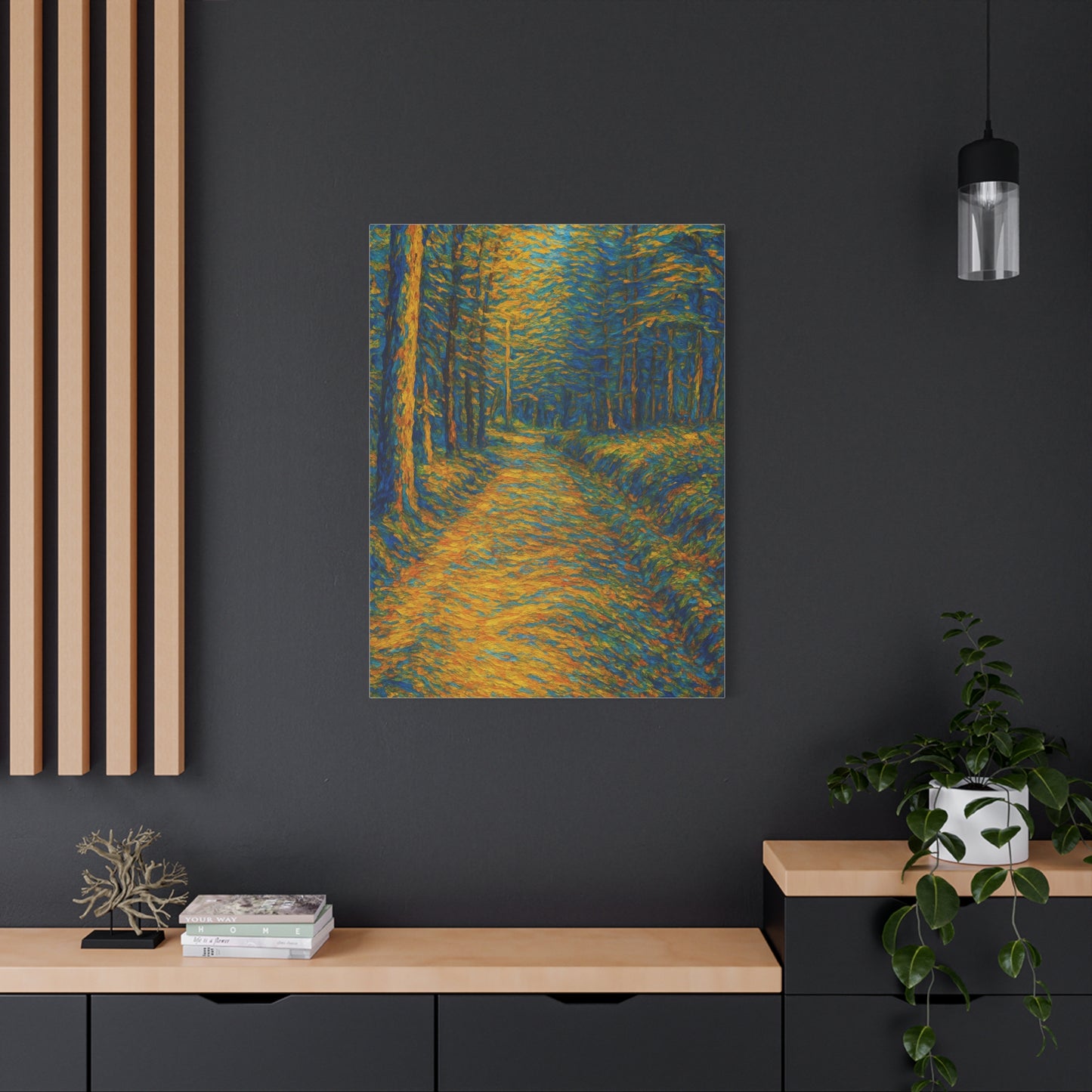 Van Gogh Style Forest Canvas Art | Nature Wall Decor, Home Office Accent, Gift for Nature Lovers, Gallery Wrapped, Living Room Wall Art