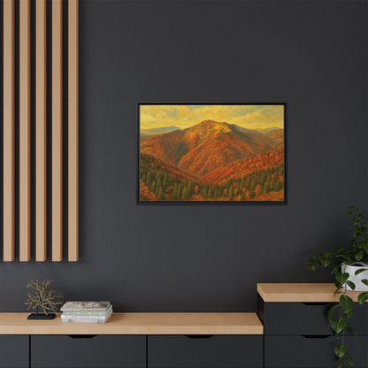 Autumn Landscape Wall Art, Cozy Home Decor, Nature Print, Framed Canvas, Fall Decorations, Gift Idea for Art Lovers