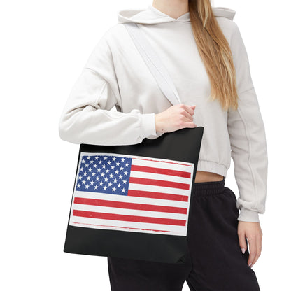 Patriotic Tote Bag, American Flag Carryall, Beach Bag, Reusable Shopping Tote, Independence Day Gift