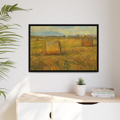 Framed Matte Canvas Wall Art - Rustic Farm Landscape, Country Decor, Home Gallery, Gift for Nature Lovers, Housewarming Decor