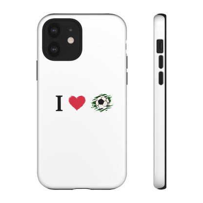 Soccer Phone Case, I Love Soccer, Tough Case Cover, Sporty Phone Accessories, Gift for Soccer Lovers, Unique Soccer Design