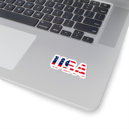 USA Flag Kiss-Cut Stickers | patriotic decor, laptop stickers, USA pride, July 4th decorations, personalized gifts
