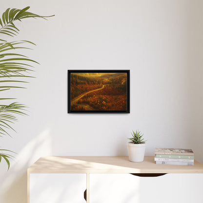 Autumn Landscape Framed Canvas Art, Cozy Home Decor, Warm Fall Vibes, Gift for Nature Lovers, Perfect for Thanksgiving