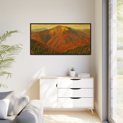 Autumn Landscape Wall Art, Cozy Home Decor, Nature Print, Framed Canvas, Fall Decorations, Gift Idea for Art Lovers