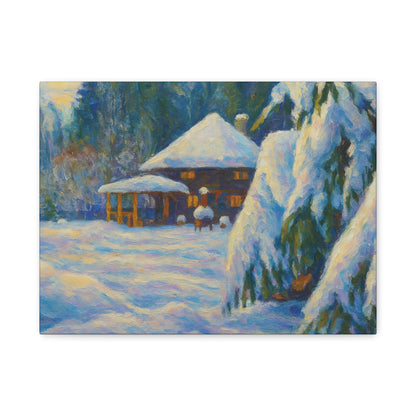 Winter Landscape Canvas Wall Art, Cozy Home Decor, Christmas Gift, Seasonal Artwork, Impressionist Style