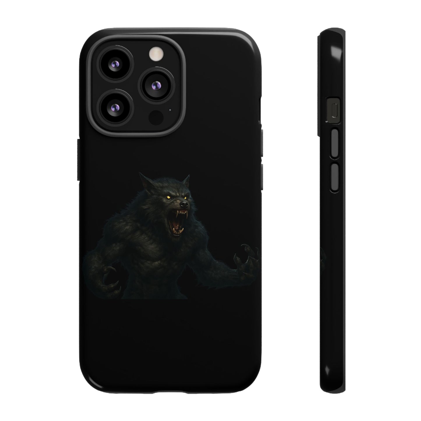 Werewolf Phone Case, Tough Cases, Black Panther Design, Gift for Animal Lovers, Phone Accessories, Fierce Phone Protection